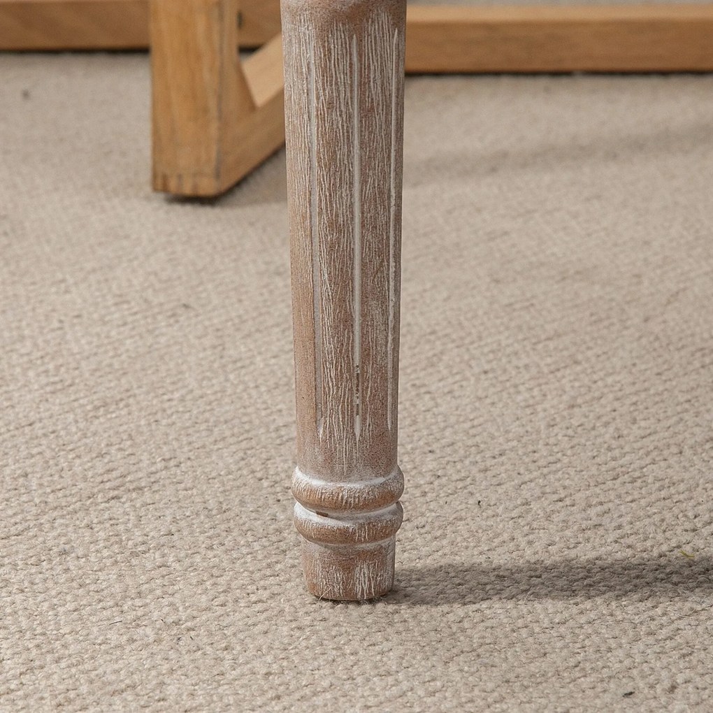 Banco Acolchoado – Margaux – 80x40x41 cm – Bege – Design Vintage e Clá