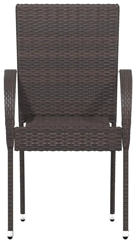 Cadeiras de exterior empilháveis 6 pcs vime PE castanho