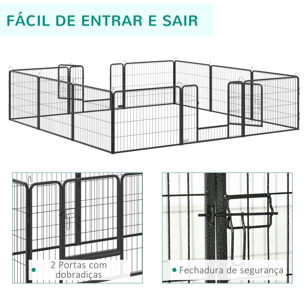 PawHut Parque para Cães com 12 Painéis Recinto para Animais de Estimaç