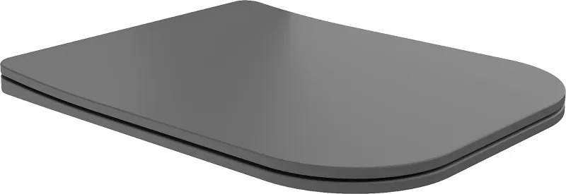 Mexen Teo tampa de sanita de fecho suave, slim, duroplástico, cinza escuro mate - 39840071