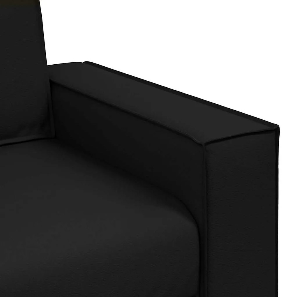 Sofá Loveseat vidaXL Preto 120 cm em Couro Sintético