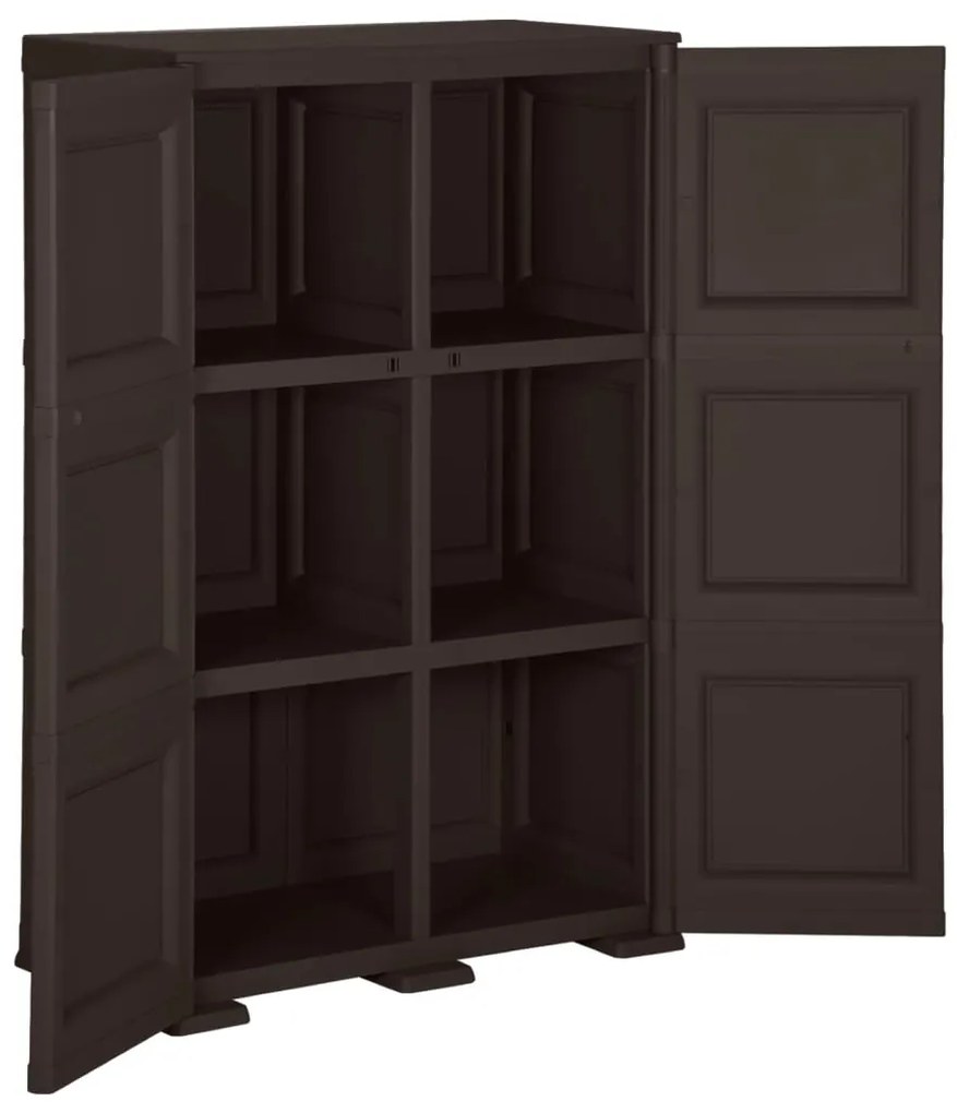 Armário de plástico 79x43x125 cm design de madeira castanho