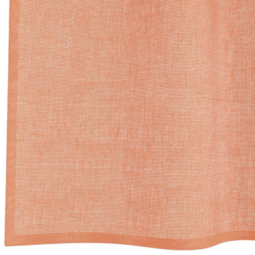 Cortinas de voile com laços 2 pcs terracota 140x245 cm