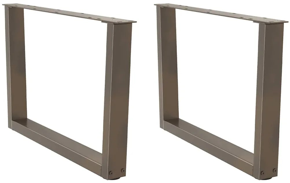 vidaXL Pés para mesa de centro em formato de V, 2 peças, aço natural, 70x(42-43,3) cm, aço