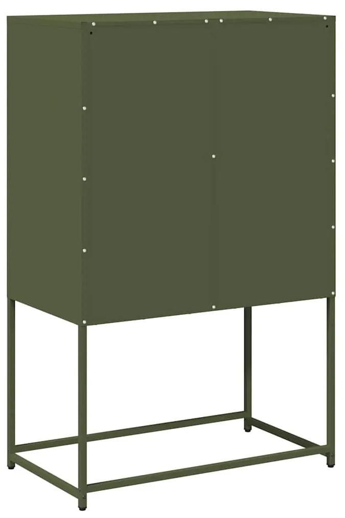 Aparador alto 68x39x107 cm aço verde azeitona