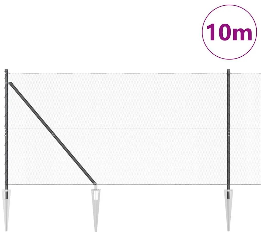 Cerca Hexagonal vidaXL Cinza 1,4x10 m Aço