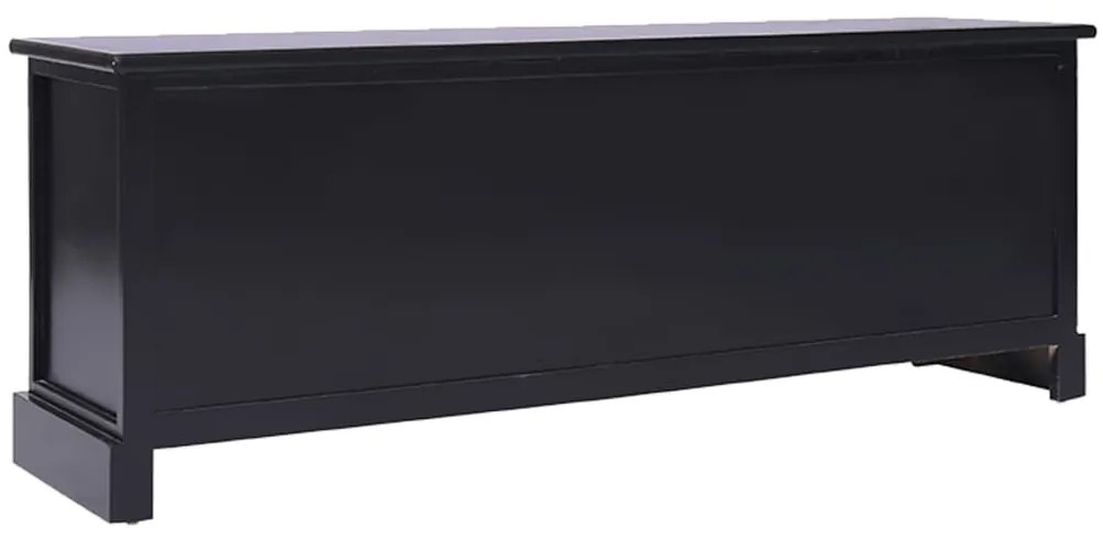 Móvel de TV 108x30x40 cm madeira paulownia maciça preto