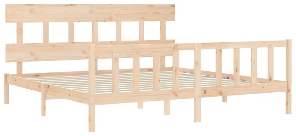 Estrutura de cama Super King Size com cabeceira madeira maciça