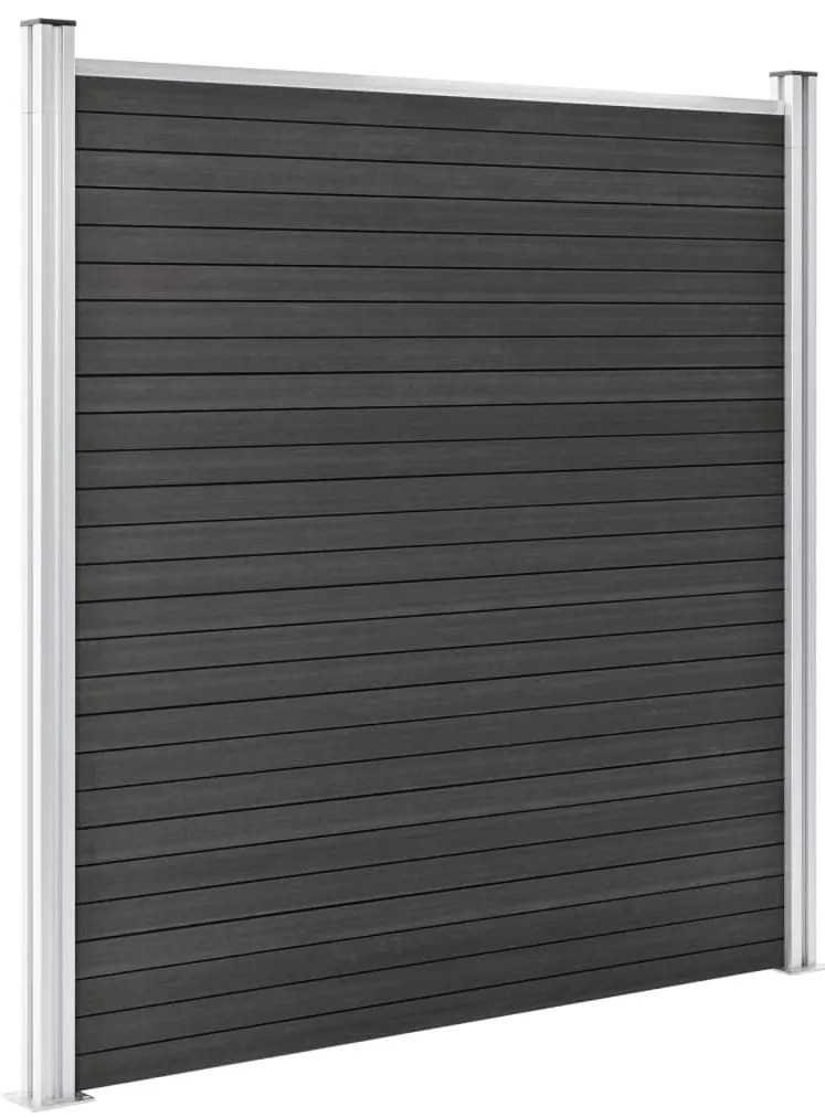 Painel de vedação para jardim WPC 180x186 cm cinzento
