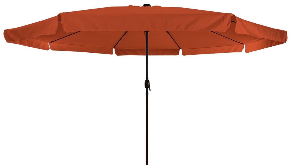 Parasol de Jardim vidaXL com Luzes LED ø395x245 cm Terracota