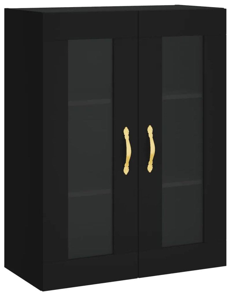 Armário alto 69,5x34x180 cm derivados de madeira preto