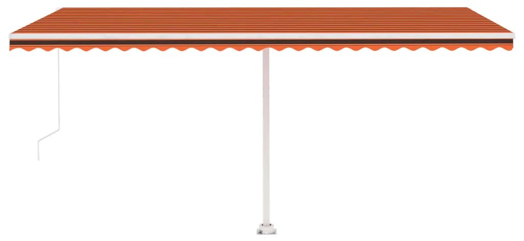 Toldo retrátil manual com LED 500x300 cm laranja e castanho