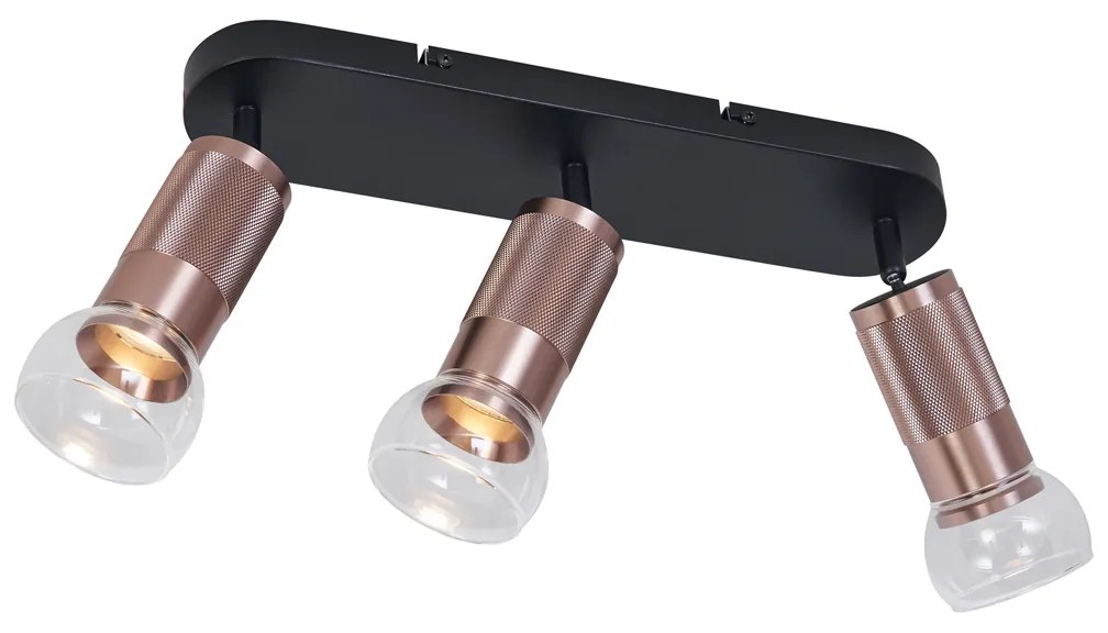 Foco de teto arredondado bronze escuro 3-luzes ajustável - Veerle Moderno