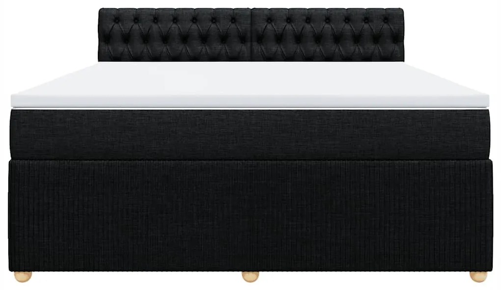 Cama com molas/colchão 180x200 cm tecido preto