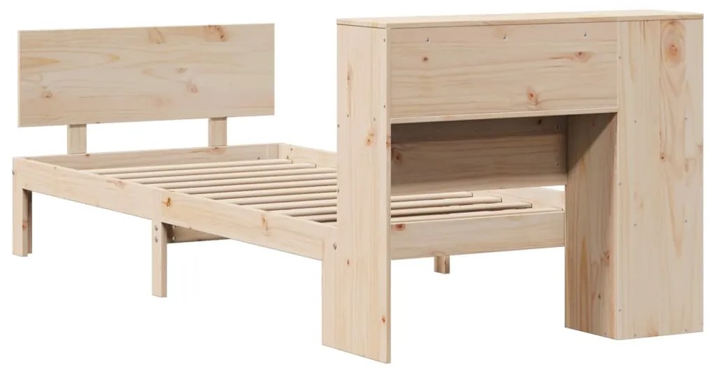 Cama com estante sem colchão 100x200 cm pinho maciço