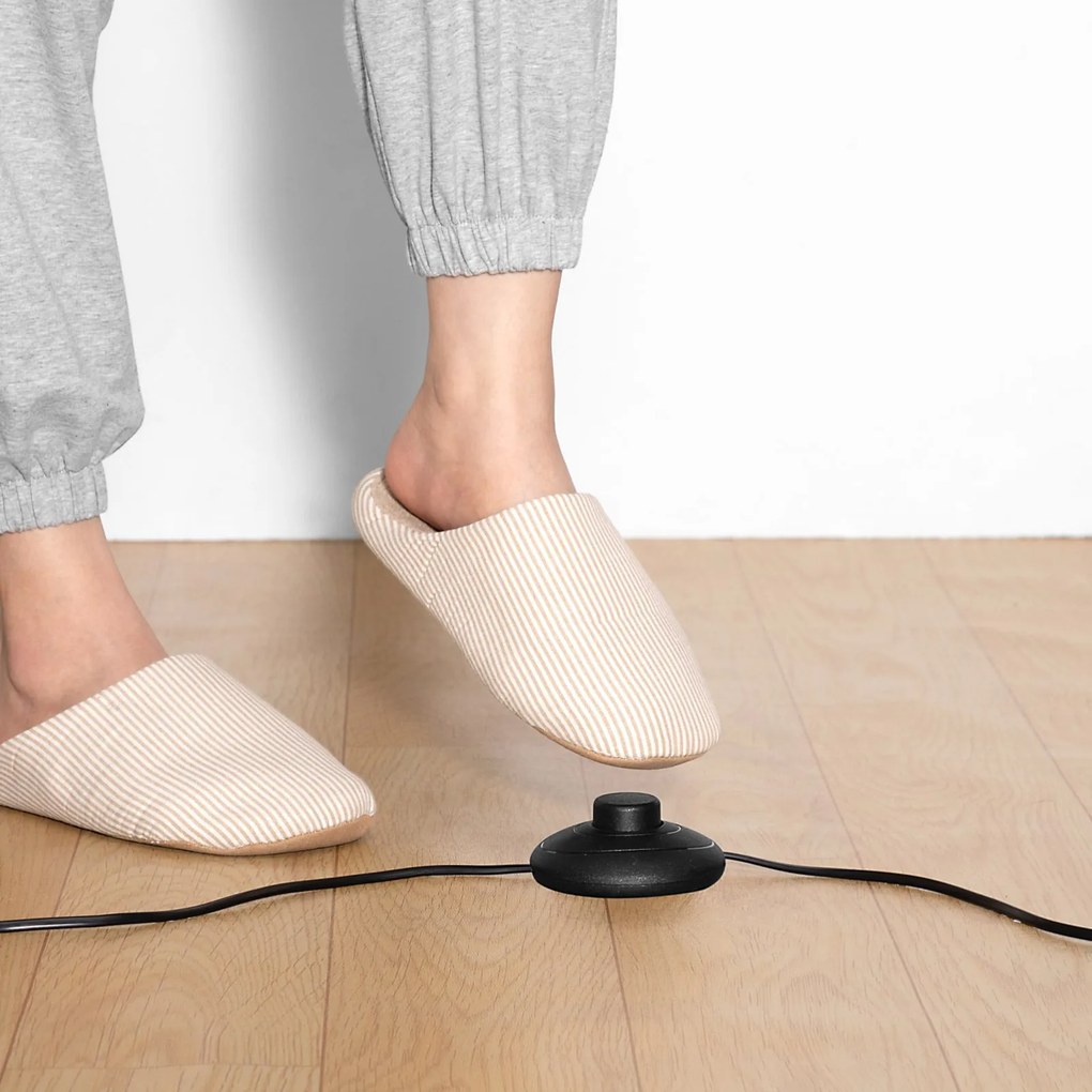 Candeeiro Pé em arco em linho 150-175 cm ajustável cinzento