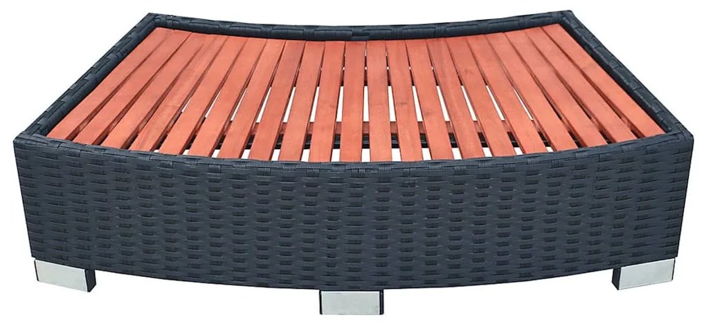 Degrau para spa em vime 92x45x25 cm preto