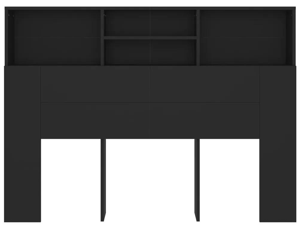 Cabeceira de Cama Dakota com Prateleiras de 140cm - Preto - Design Nór