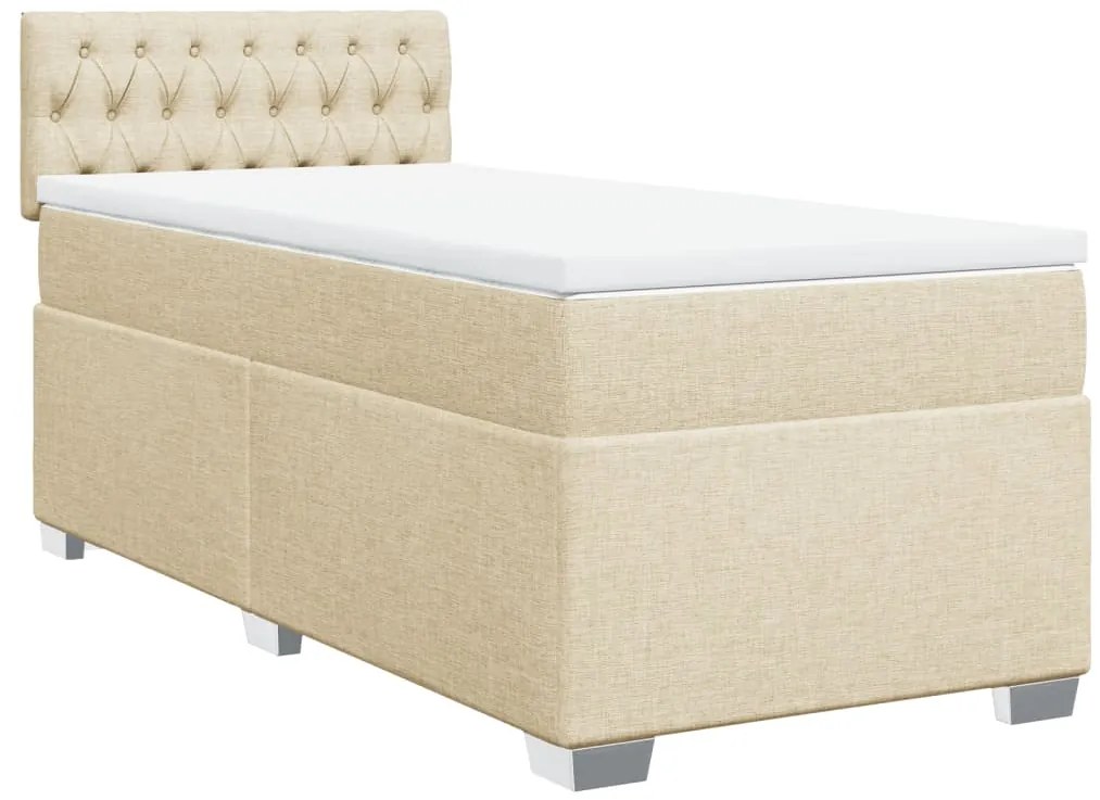 Cama com molas/colchão 80x200 cm tecido cor crème
