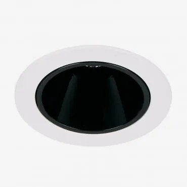 Downlight Led Embutido Com Moldura Redonda Ø5 Cm Em Alumínio Luisiana Branco - Preto & Branco 3000k & 3 W & 19º - Sklum