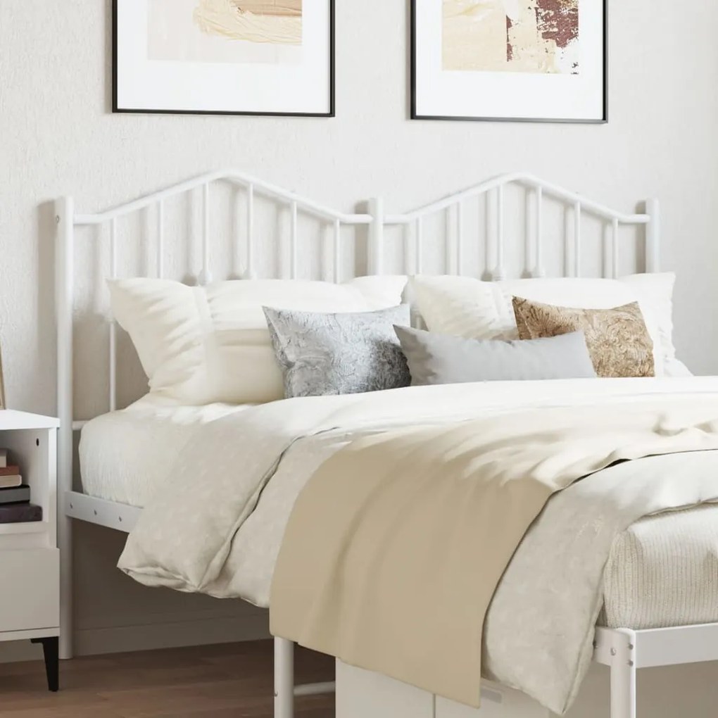 Cabeceira de cama 140 cm metal branco