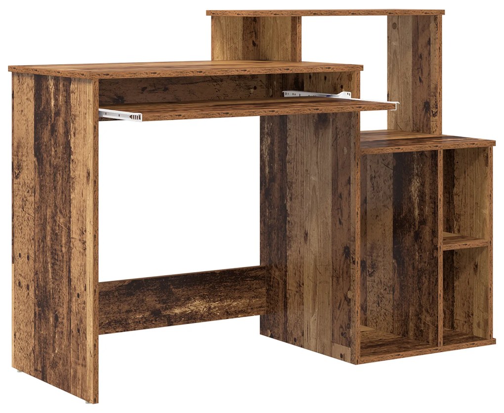 Mesa com Armazenamento Madeira Envelhecida 120.5x44x88.5 cm Derivados
