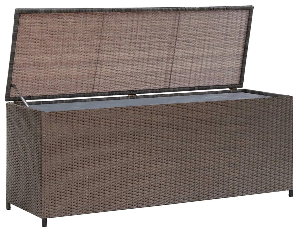 42499 vidaXL Caixa de arrumação para jardim 120x50x60 cm vime PE castanho
