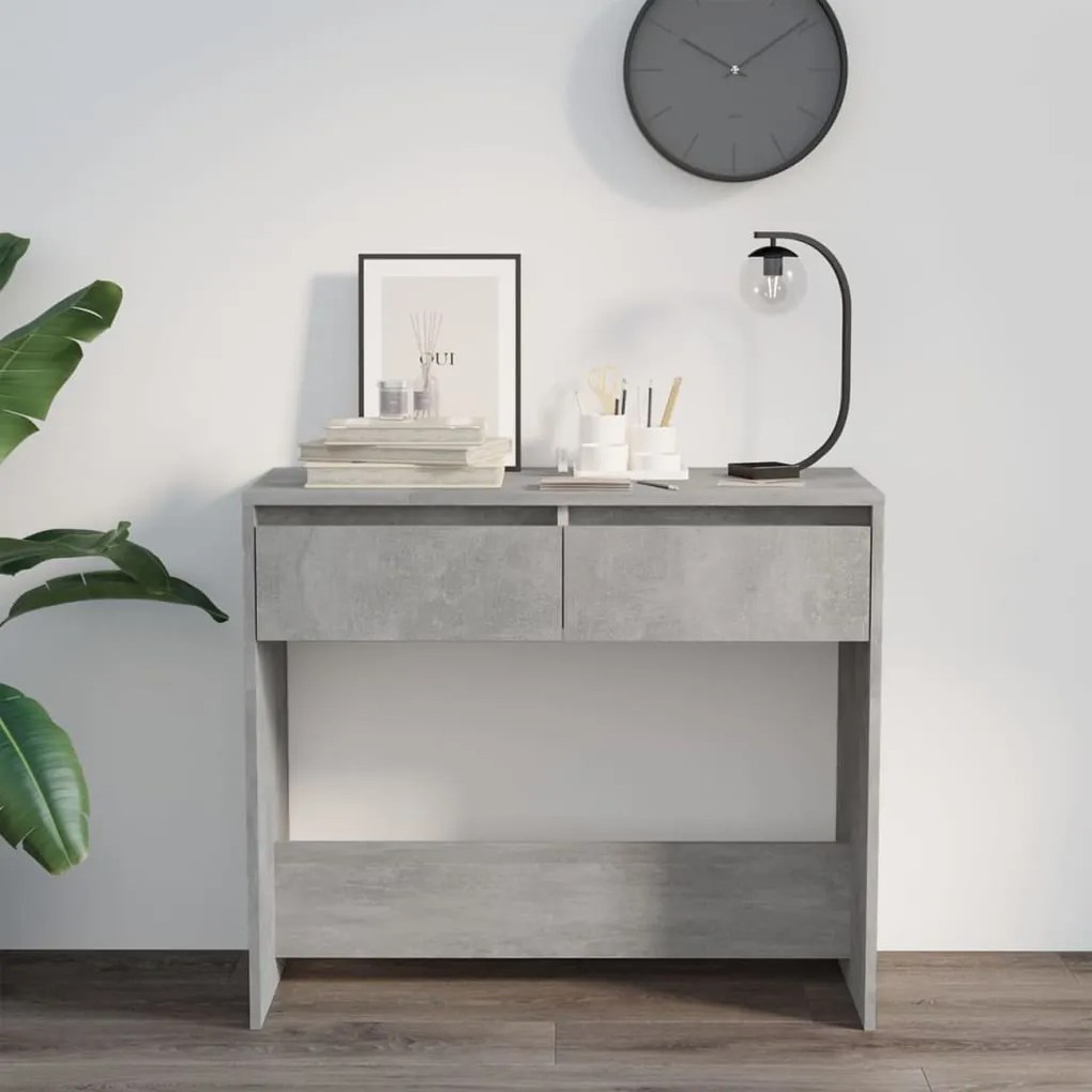 Mesa consola 89x41x76,5cm derivados de madeira cinzento-cimento
