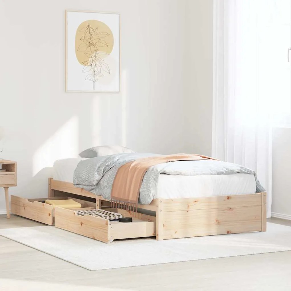 vidaXL Cama sem colchão 90x190 cm madeira de pinho maciça