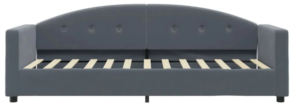 Sofá-cama com colchão 80x200 cm veludo cinzento-escuro