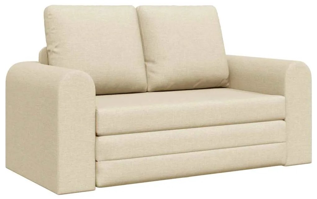 Sofá Cama de Chão 2 em 1 Creme 148x71x83 cm Tecido