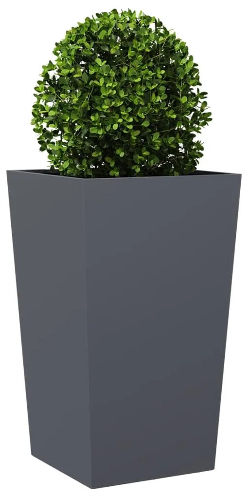 Vaso/floreira de jardim 45x45x75 cm aço antracite