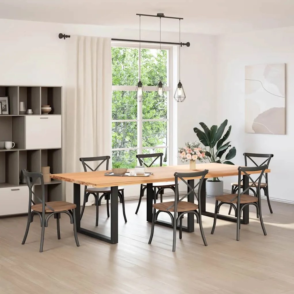 Pés para mesa de jantar em formato de U, 2 peças, preto, 100x(72-73) c