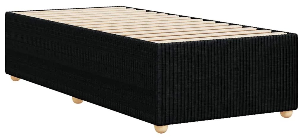 Estrutura de cama sem colchão 80x200 cm tecido preto