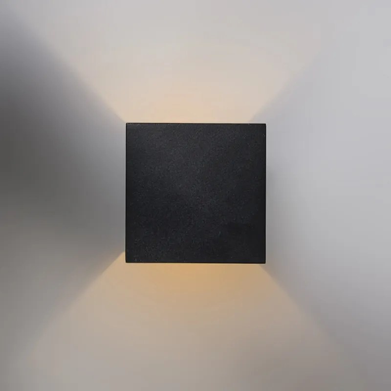 Conjunto de 2 Apliques de Parede Design Preto/Dourado c/ LED - Caja Moderno