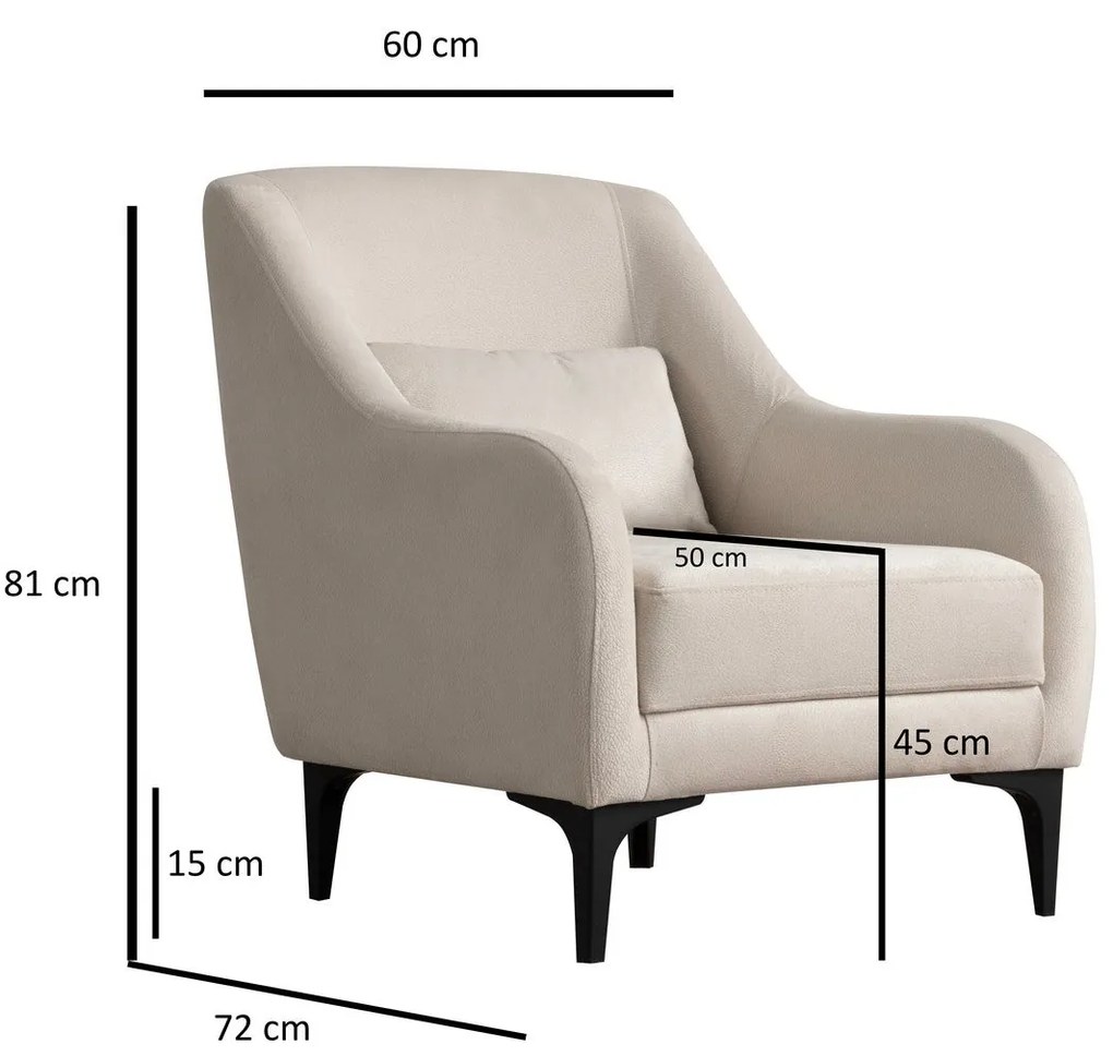 Cadeira Wing Astana – Ecru – 60x81x72 cm