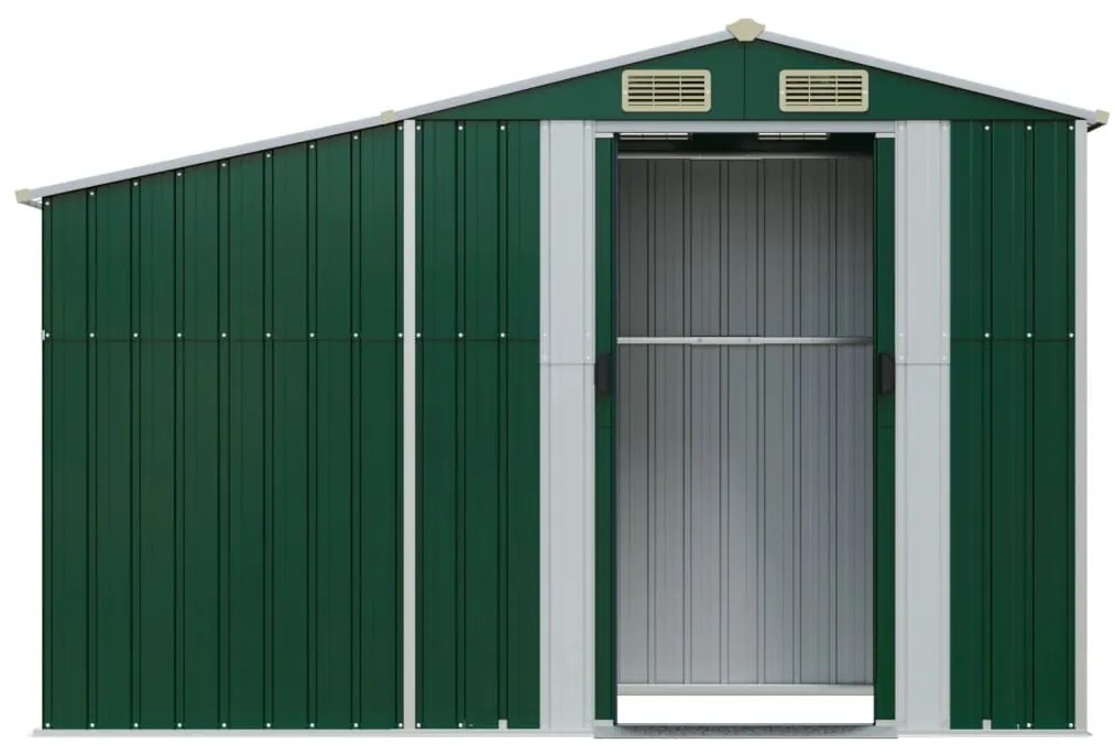 Abrigo de jardim 277x93x179 cm aço galvanizado verde