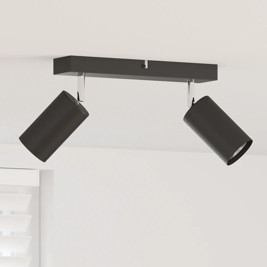 vidaXL Holofote de Teto Bidirecional Ajustável Preto GU10