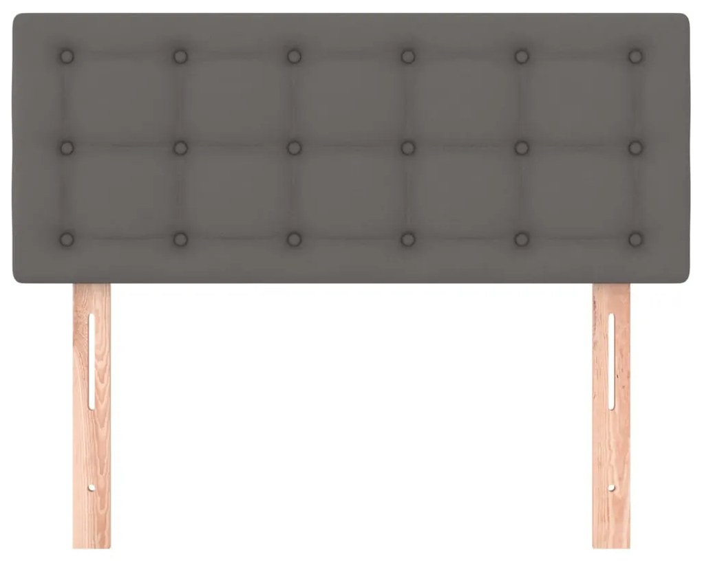 Cabeceira de cama couro artificial 90x5x78/88 cm cinzento