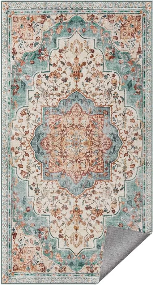 Tapete vintage 80 x 150 cm felpudo azul-marinho