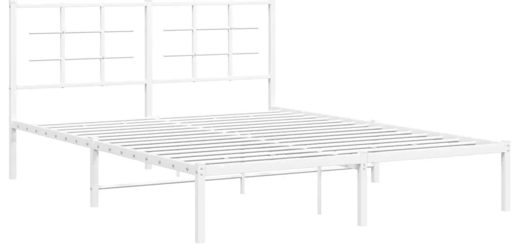 Estrutura de cama com cabeceira 160x200 cm metal branco