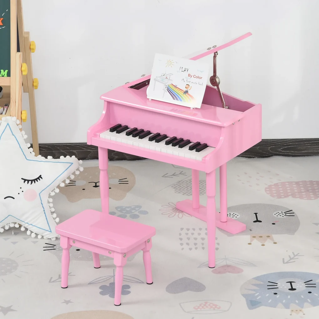 HOMCOM Piano Eléctrico Infantil 32 Teclas Piano Infantil com