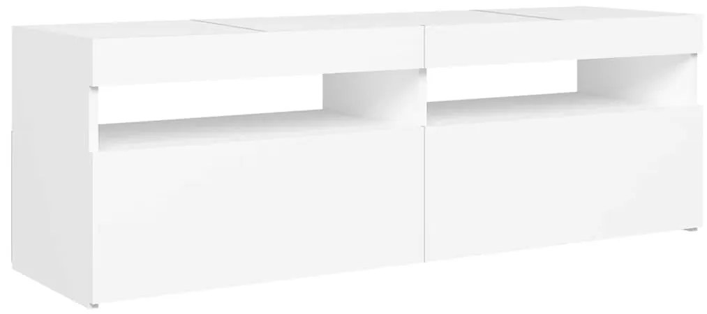 Móvel de TV com luzes LED 120x35x40 cm branco