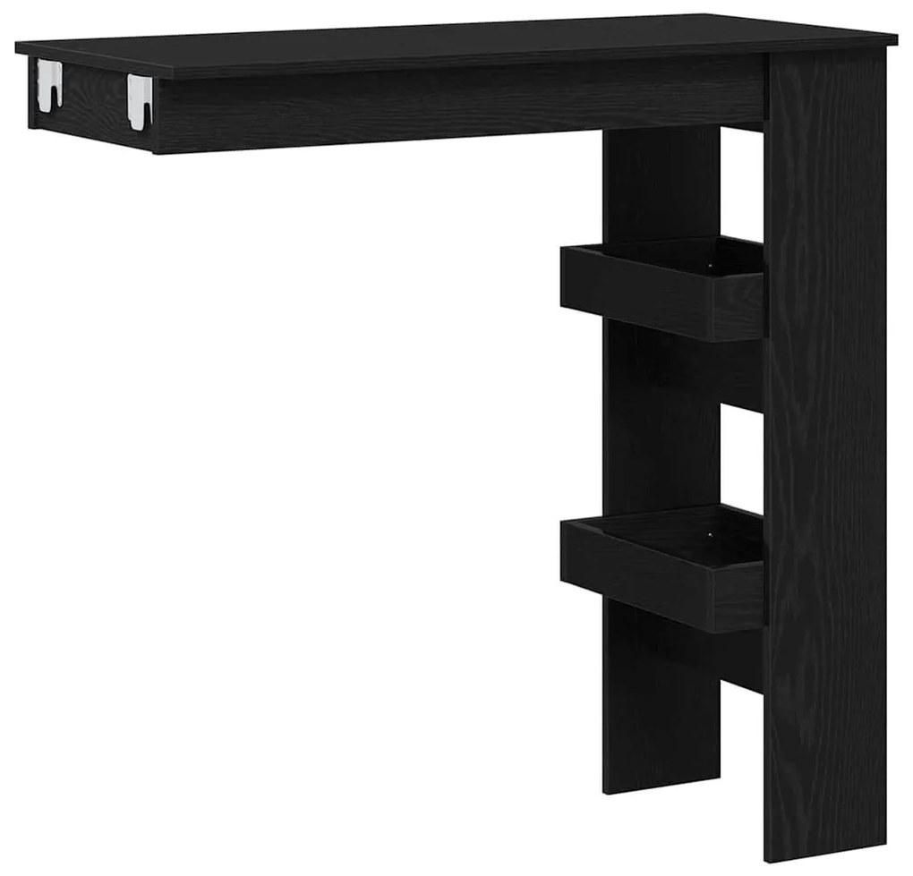 Mesa de Bar vidaXL - Carvalho Preto - 102x55x103.5 cm - Feita de Madei