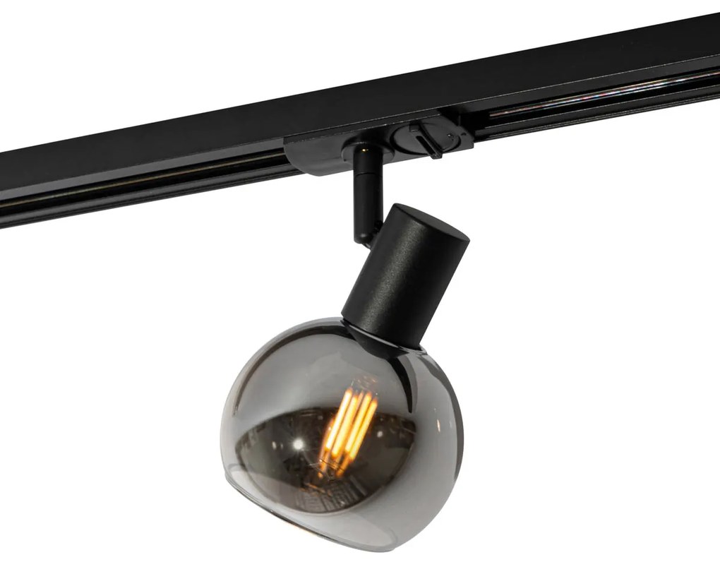 Foco preto moderno para sistema de calhas monofásico - Iconic Lava