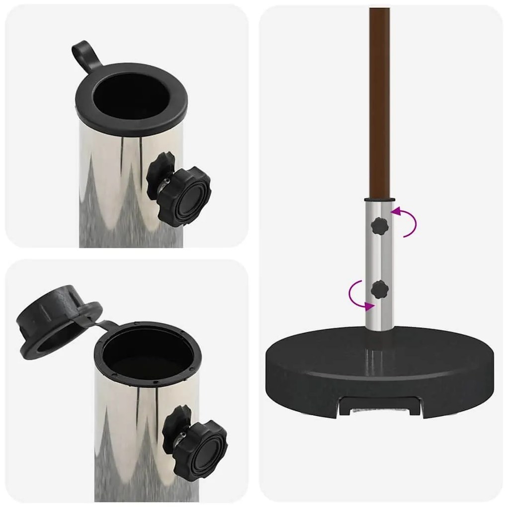 Base de Parasol com Rodas e Alça Granito Preto 29 kg Redonda