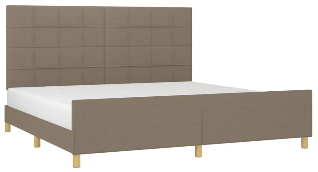 Estrutura cama cabeceira 200x200 cm tecido castanho-acinzentado