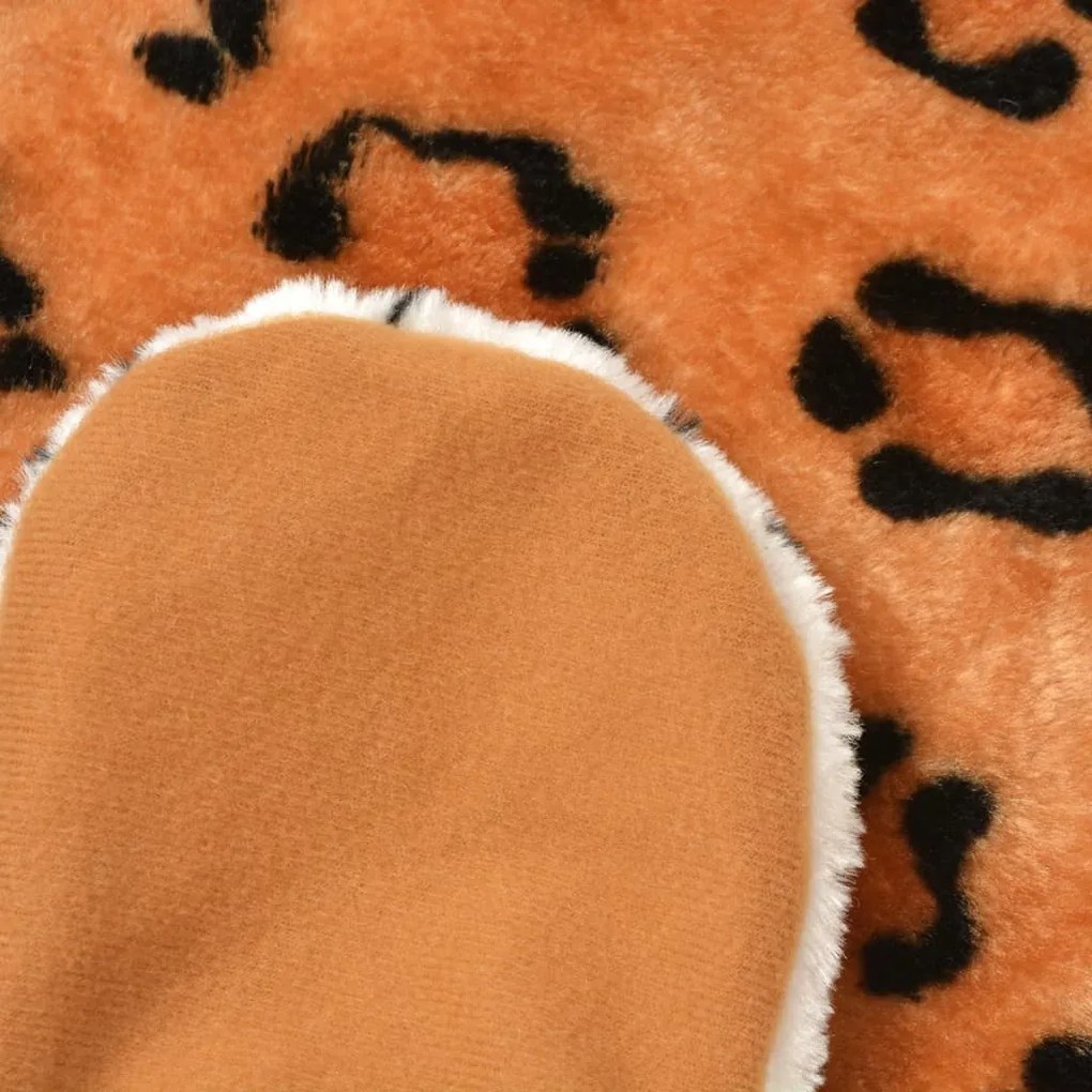 Tapete leopardo de pelúcia, 139 cm, castanho