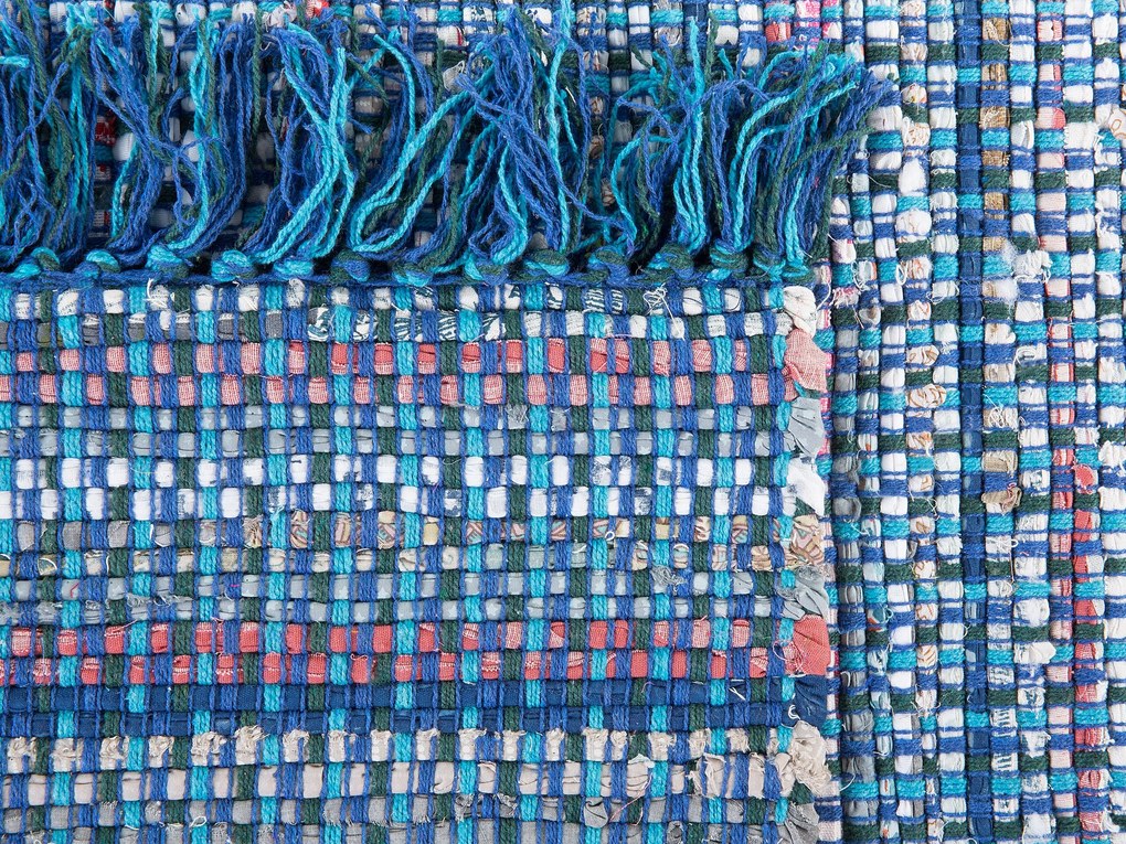 Tapete em algodão azul marinho 140 x 200 cm BESNI Beliani