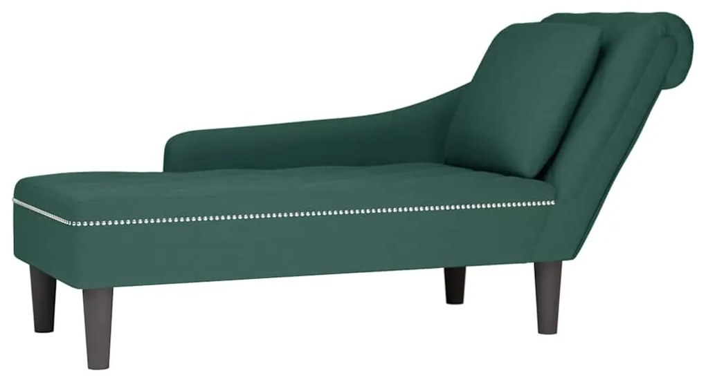Chaise lounge c/ almofada/apoio de braços direito veludo